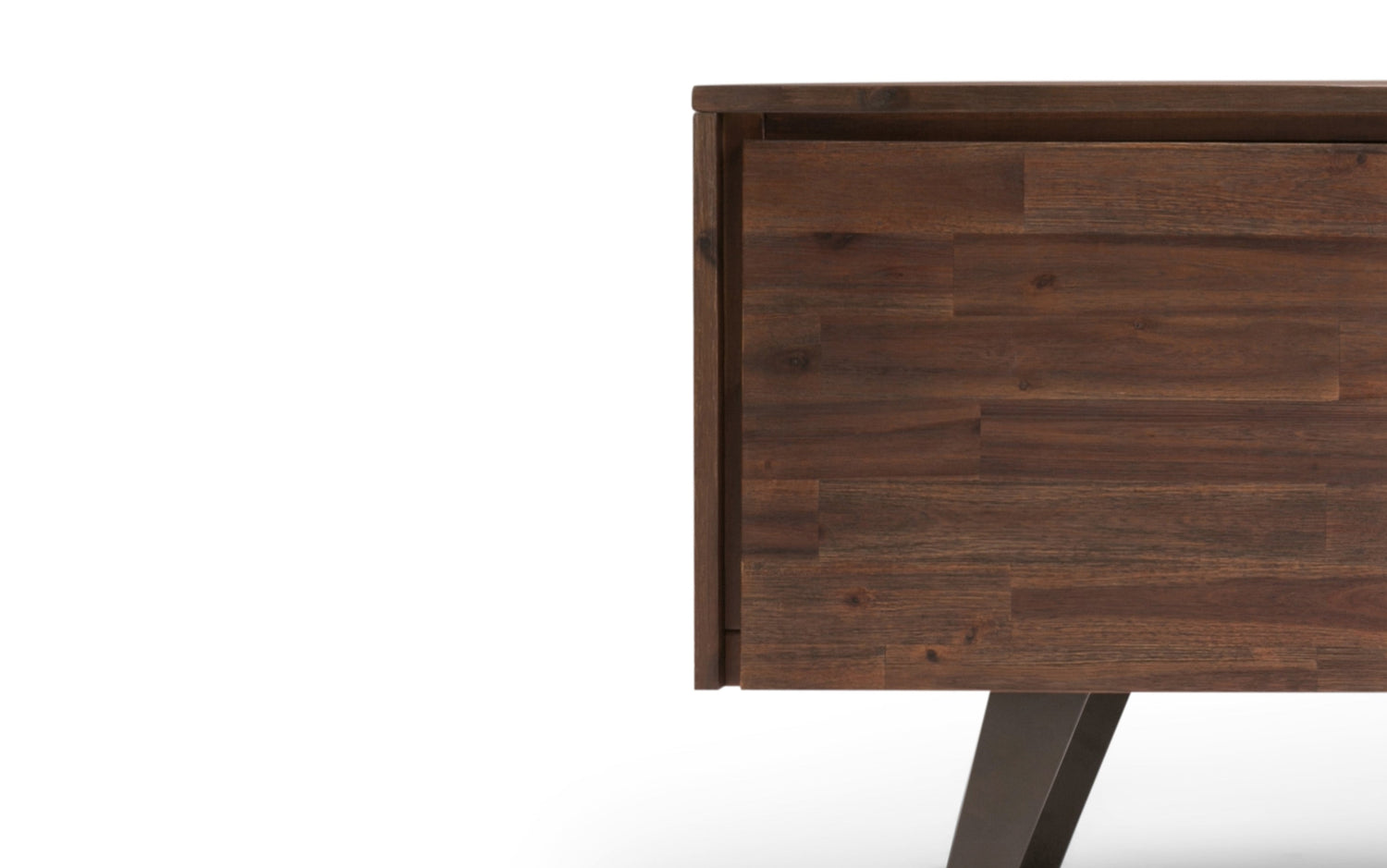 Distressed Charcoal Brown | Lowry Solid Acacia Wood Wide TV Media Stand For TVs up to 70 Inches