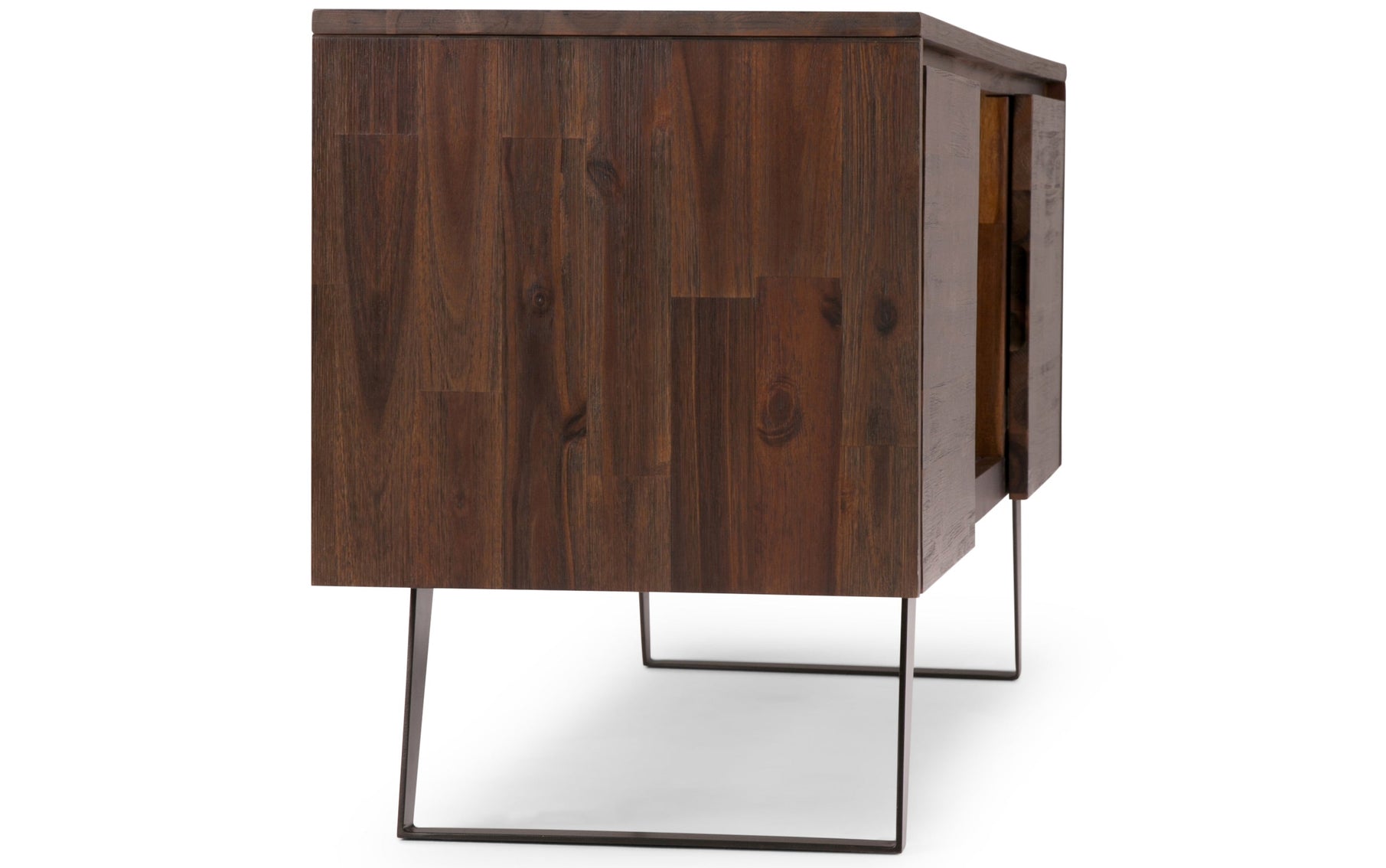 Distressed Charcoal Brown | Lowry Solid Acacia Wood Wide TV Media Stand For TVs up to 70 Inches