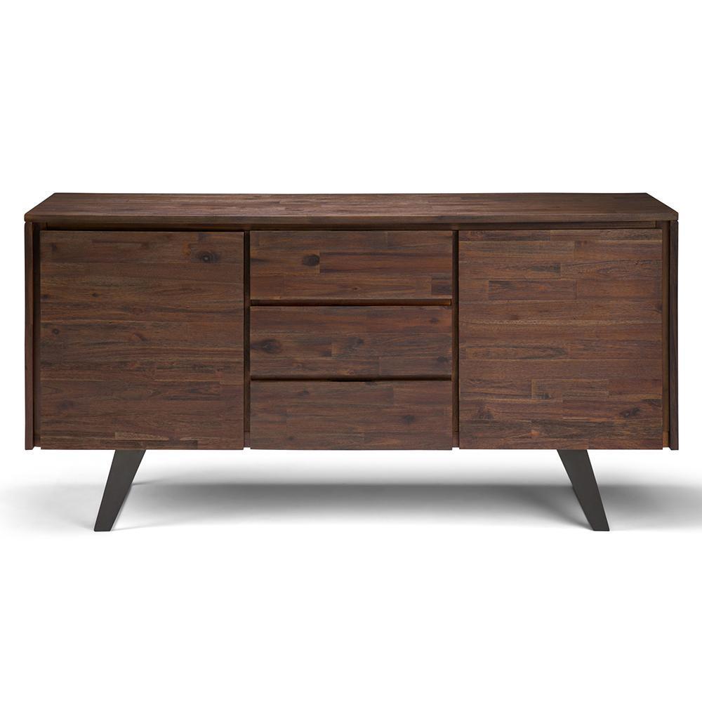 Distressed Charcoal Brown Acacia | Lowry Sideboard Buffet
