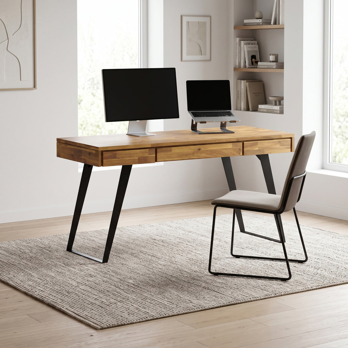 Distressed Golden Wheat Acacia | Lowry Desk in Acacia