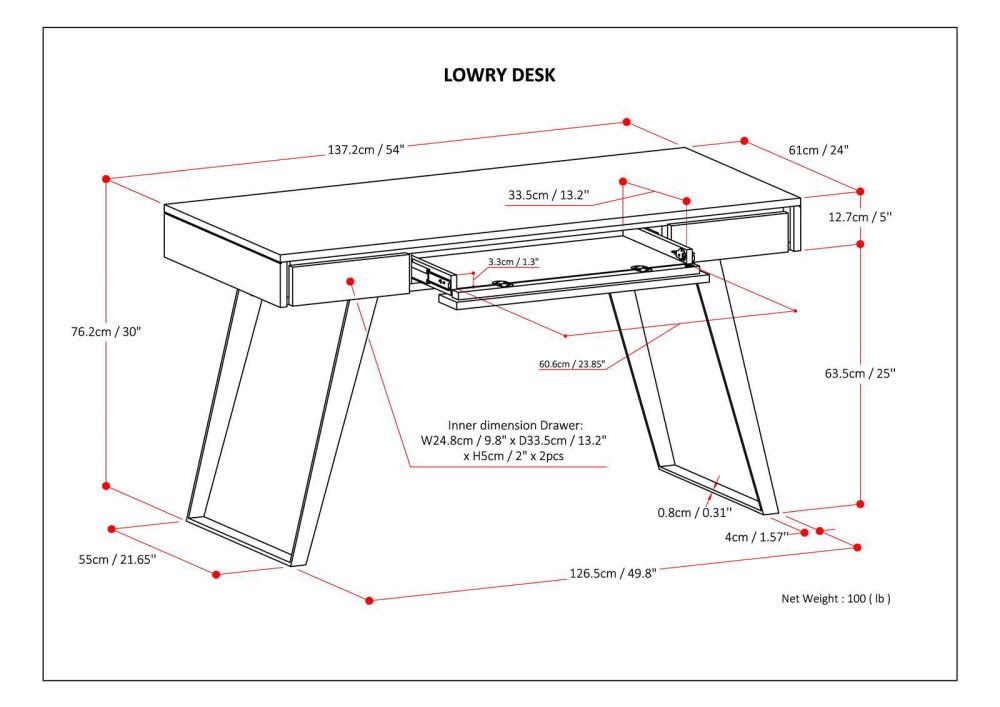 Distressed White Acacia | Lowry Desk