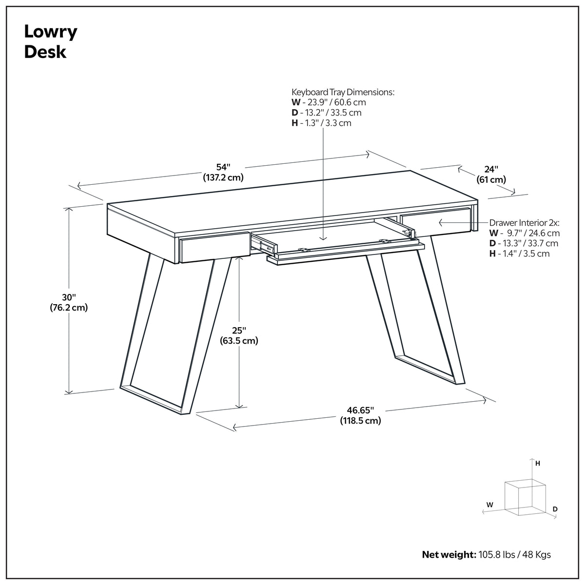 Distressed Charcoal Brown Acacia | Lowry Desk in Acacia