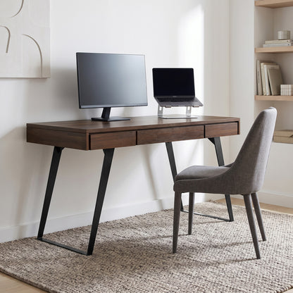 Distressed Charcoal Brown Acacia | Lowry Desk in Acacia