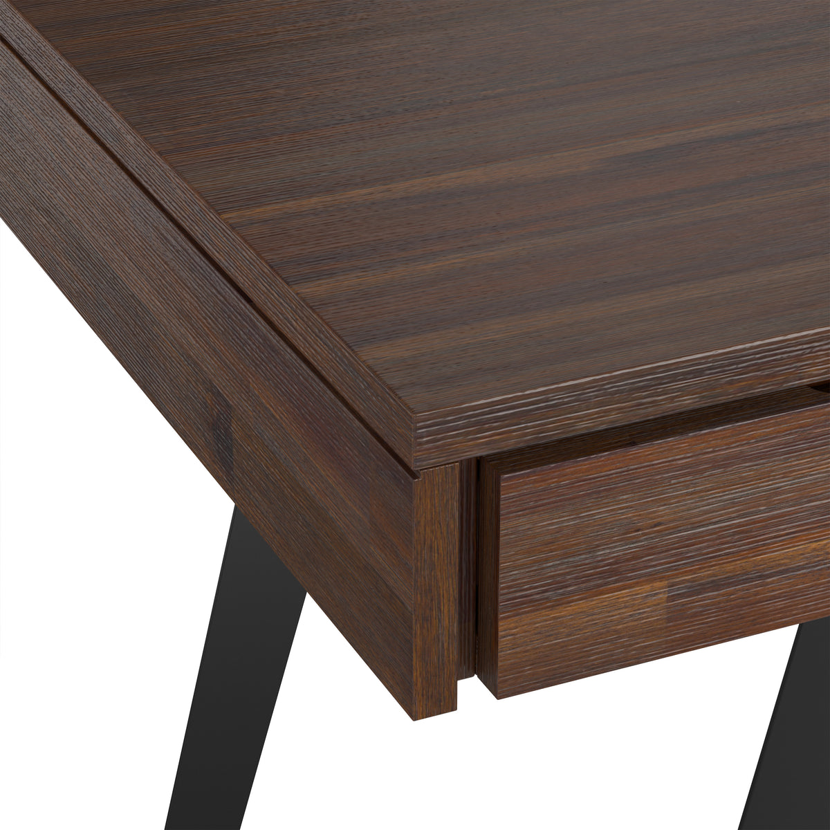 Distressed Charcoal Brown Acacia | Lowry Desk in Acacia
