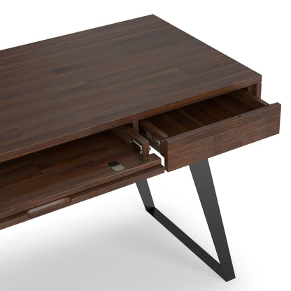 Distressed Charcoal Brown Acacia | Lowry Desk in Acacia