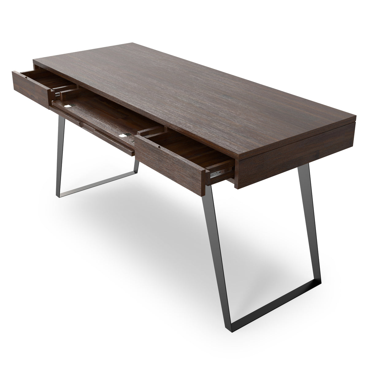 Distressed Charcoal Brown Acacia | Lowry Desk in Acacia