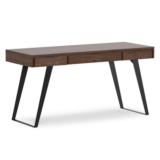 Distressed Charcoal Brown Acacia | Lowry Desk in Acacia