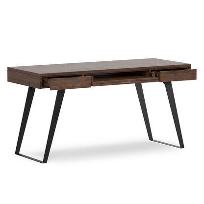 Distressed Charcoal Brown Acacia | Lowry Desk in Acacia