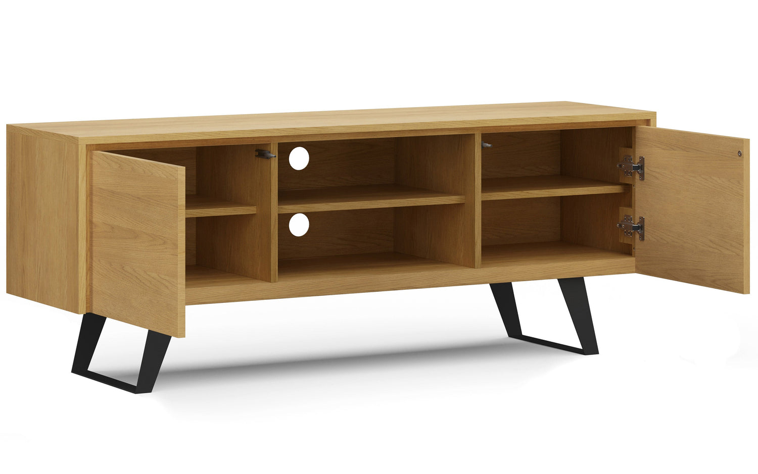 Oak Oak | Lowry Solid Acacia Wood Wide TV Media Stand For TVs up to 70 Inches