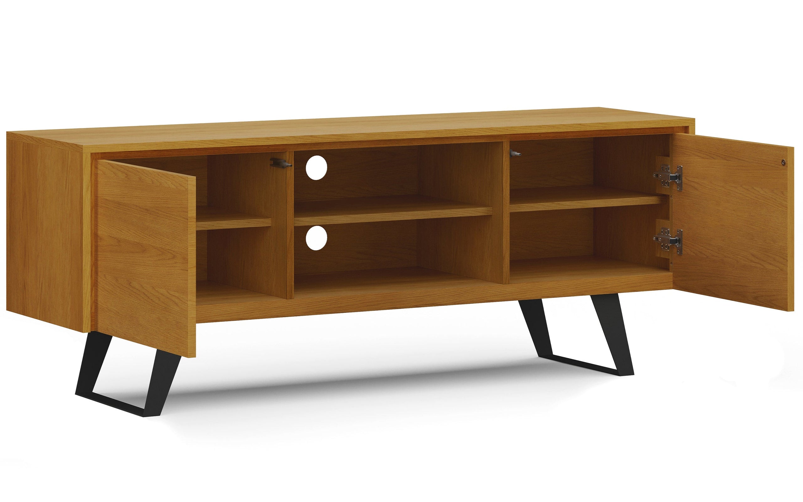 Oak Oak | Lowry Solid Acacia Wood Wide TV Media Stand For TVs up to 70 Inches