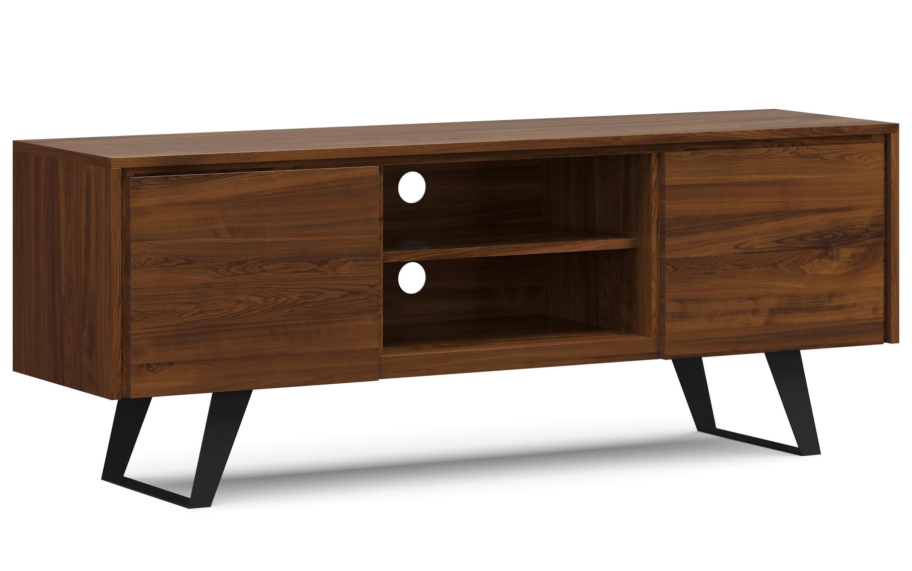 Walnut Walnut | Lowry Solid Acacia Wood Wide TV Media Stand For TVs up to 70 Inches