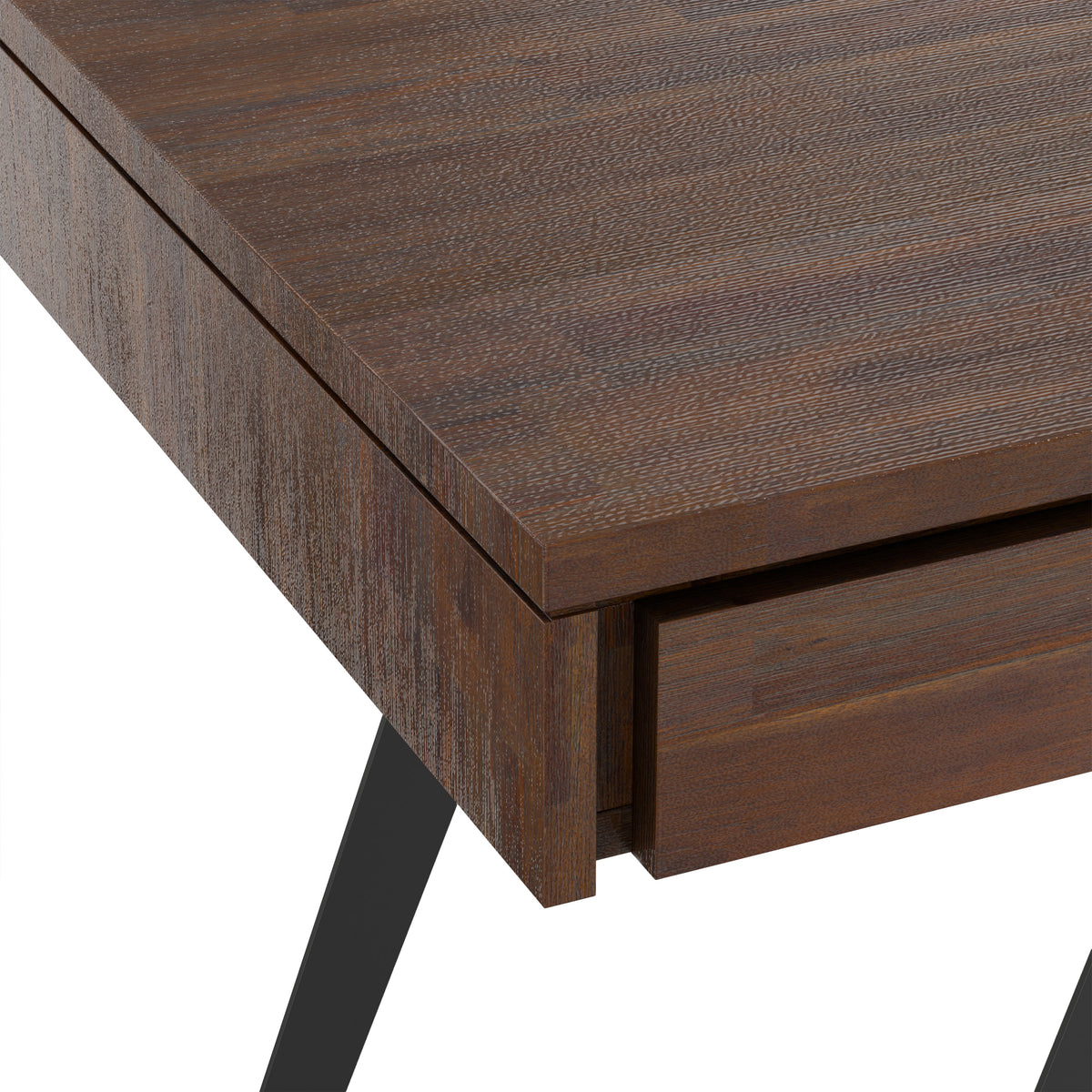 Distressed Charcoal Brown | Lowry Large Desk in Acacia