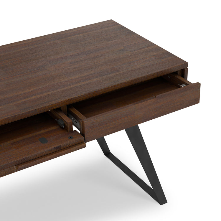 Distressed Charcoal Brown | Lowry Large Desk in Acacia