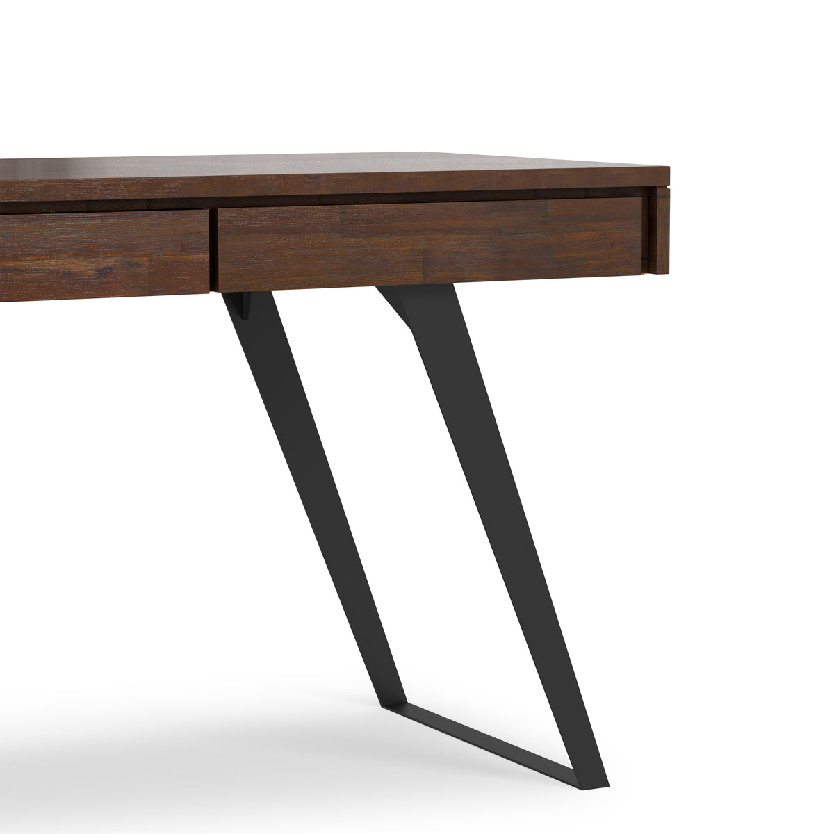 Distressed Charcoal Brown | Lowry Large Desk in Acacia