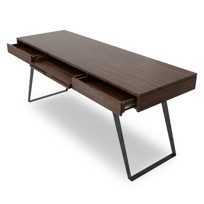 Distressed Charcoal Brown | Lowry Large Desk in Acacia