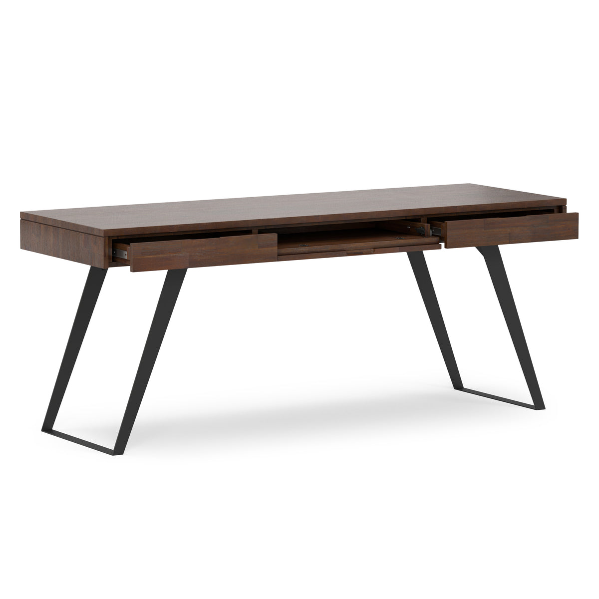 Distressed Charcoal Brown | Lowry Large Desk in Acacia