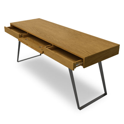 Oak Veneer Oak | Lowry Large Desk in Oak