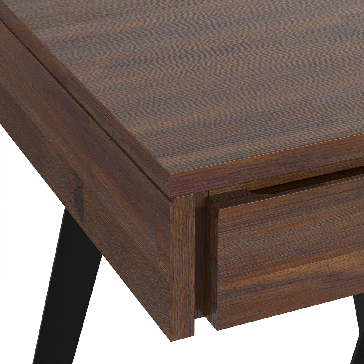 Distressed Charcoal Brown | Lowry Small Desk in Acacia