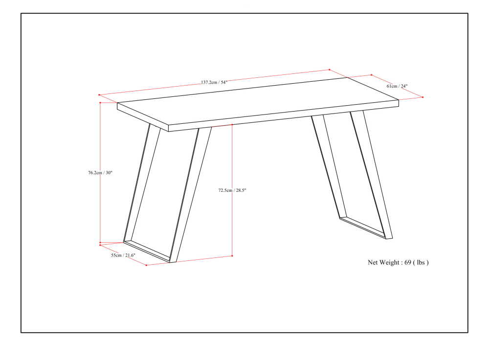 Distressed Charcoal Brown | Lowry Flat Top Desk