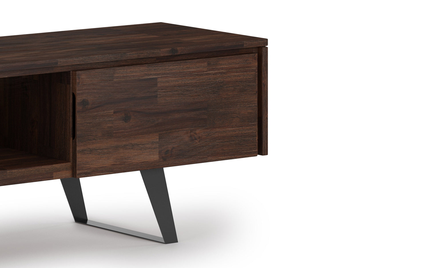 Distressed Charcoal Brown Acacia | Lowry 72 inch TV Media Stand