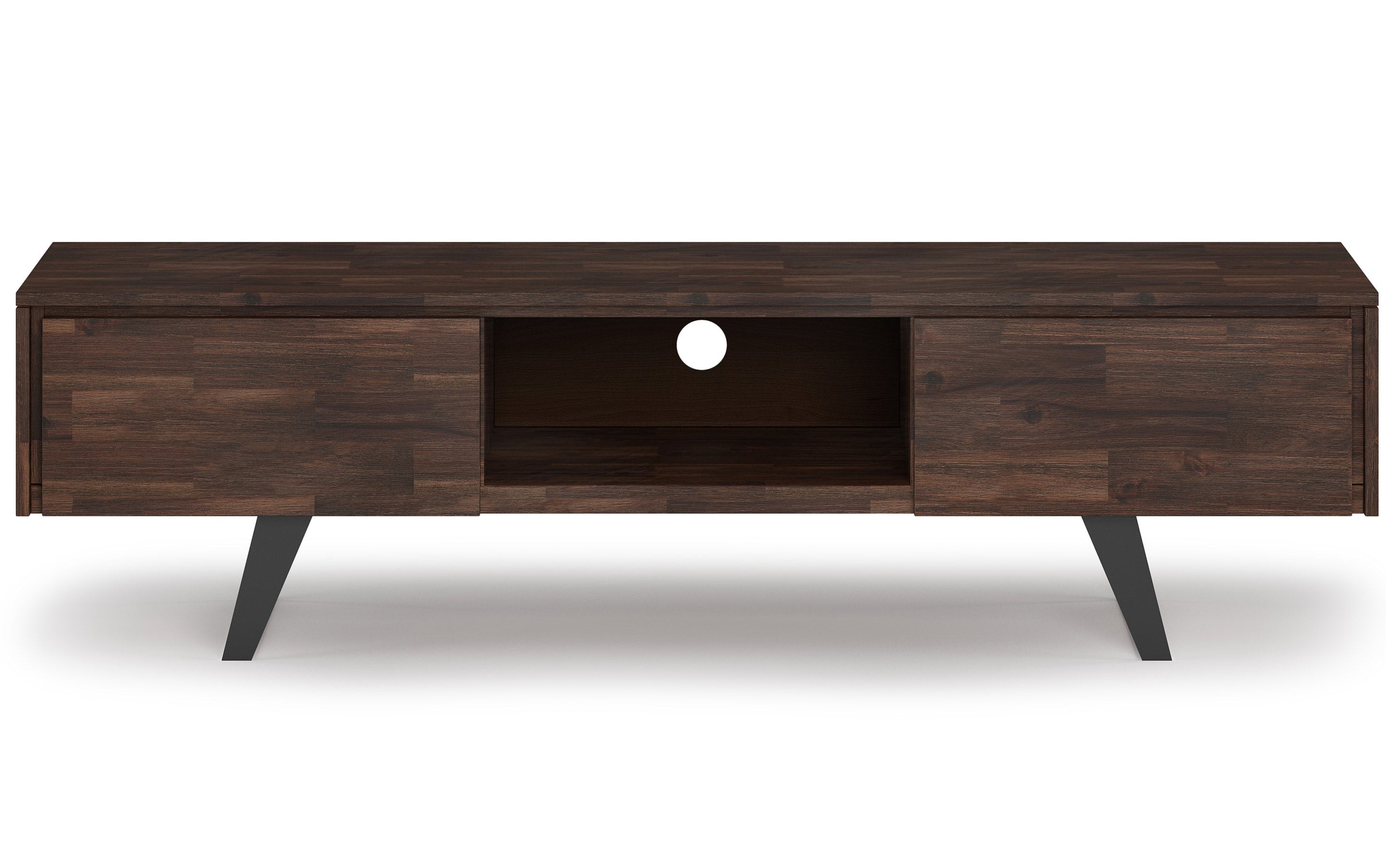 Distressed Charcoal Brown Acacia | Lowry 72 inch TV Media Stand