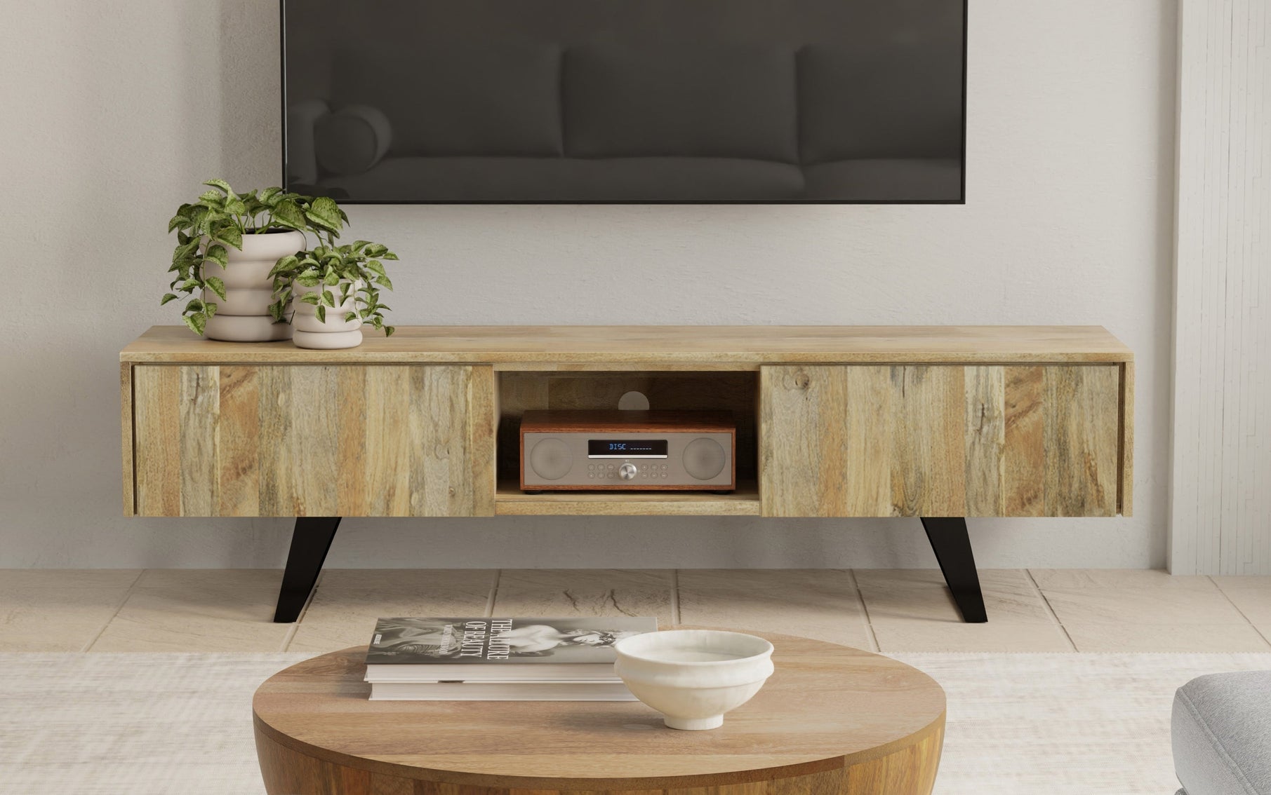 Natural Mango | Lowry 72 inch TV Media Stand