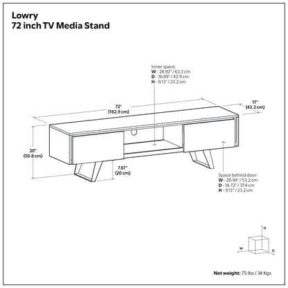 Walnut Walnut | Lowry 72 inch TV Media Stand in Walnut