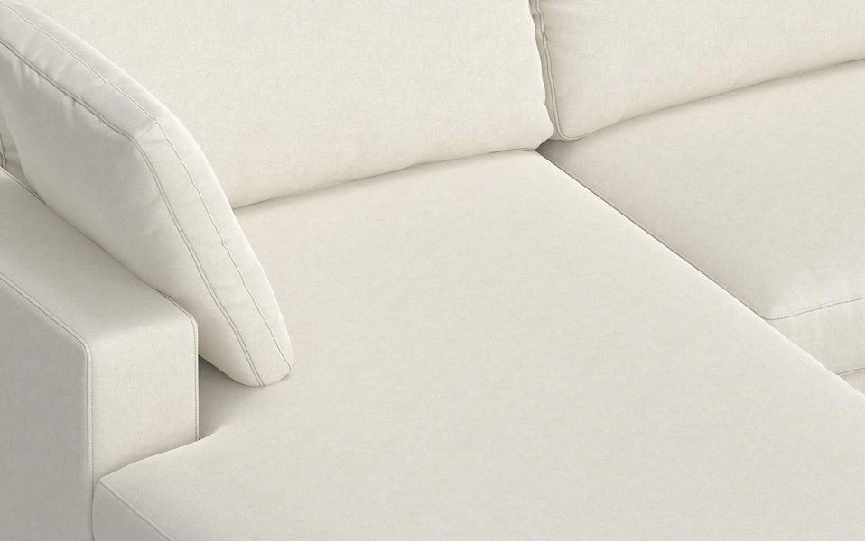 Cream Performance Fabric | Charlie Deep Seater Left Sectional
