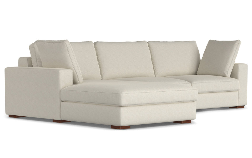 Cream Performance Fabric | Charlie Deep Seater Left Sectional