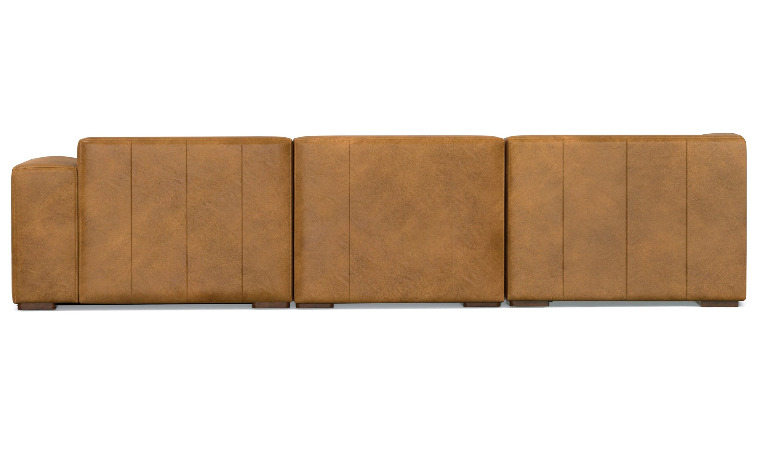 Sienna Genuine Leather | Rex Left Sectional and Ottoman in Genuine Leather