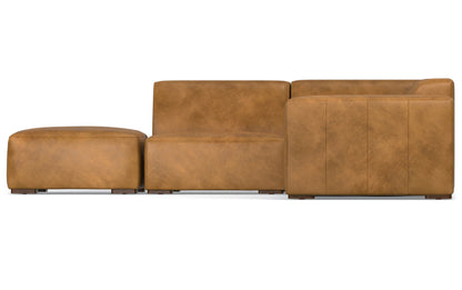 Sienna Genuine Leather | Rex Left Sectional and Ottoman in Genuine Leather