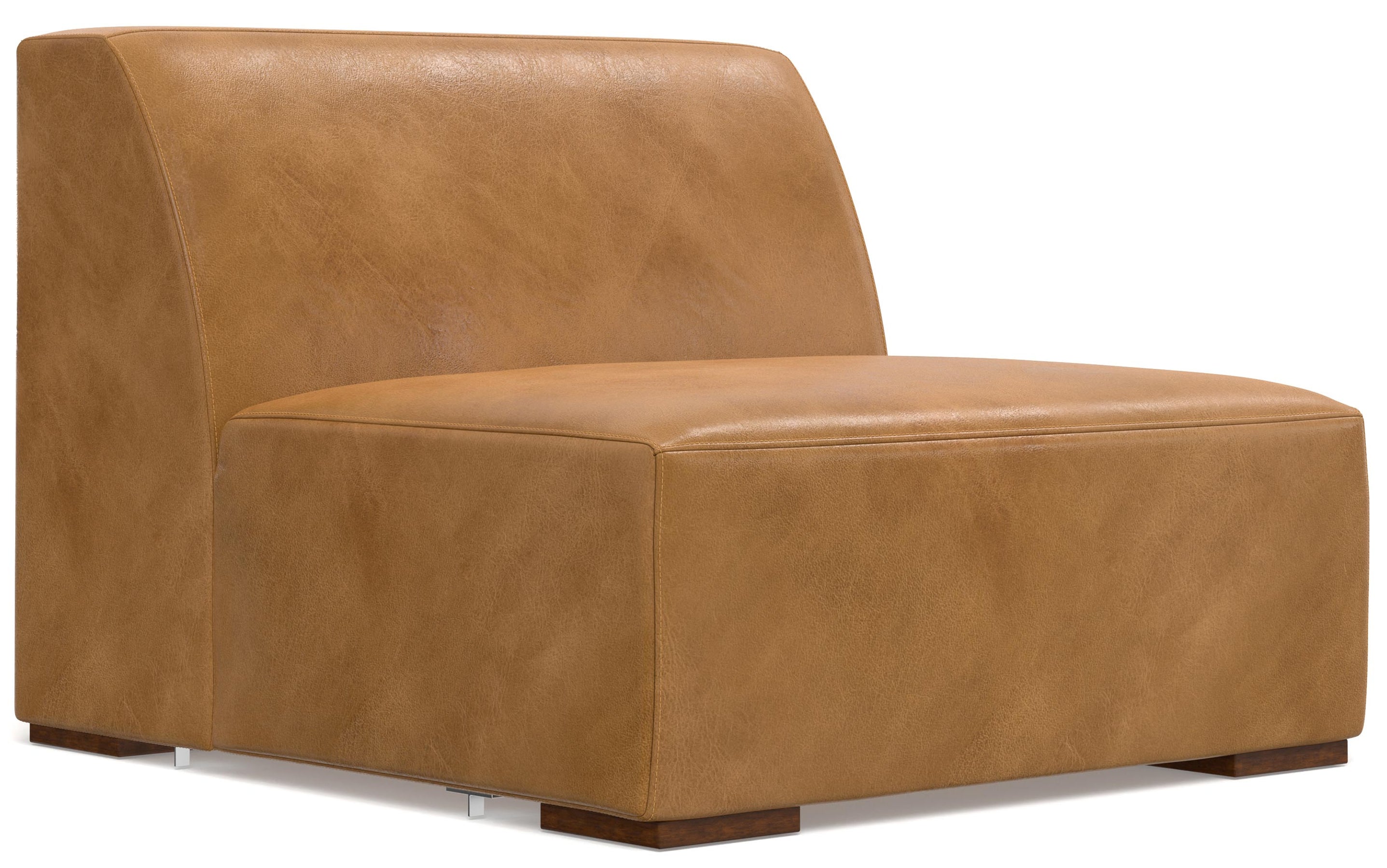 Sienna Genuine Leather | Rex Left Sectional and Ottoman in Genuine Leather