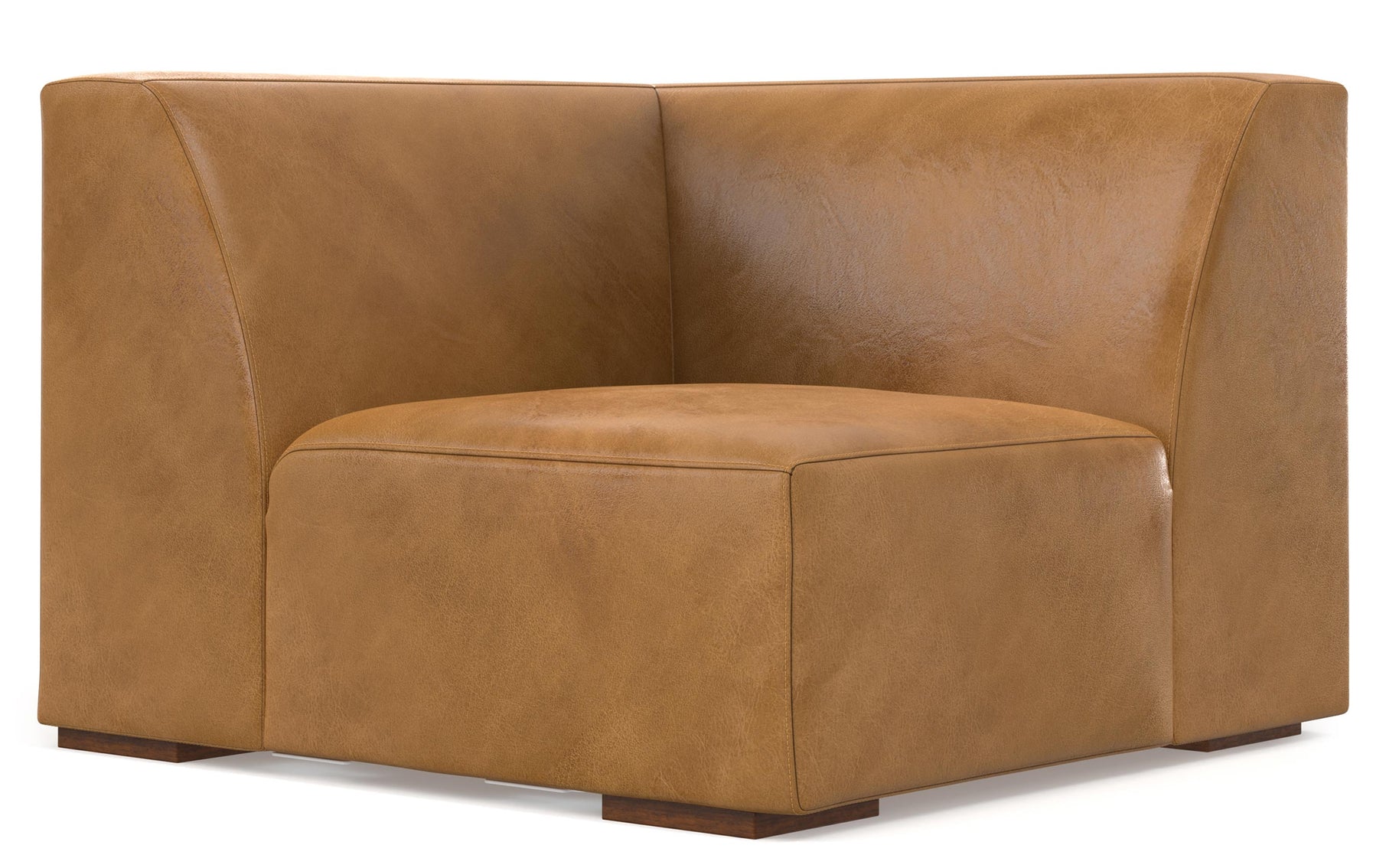 Sienna Genuine Leather | Rex Left Sectional and Ottoman in Genuine Leather