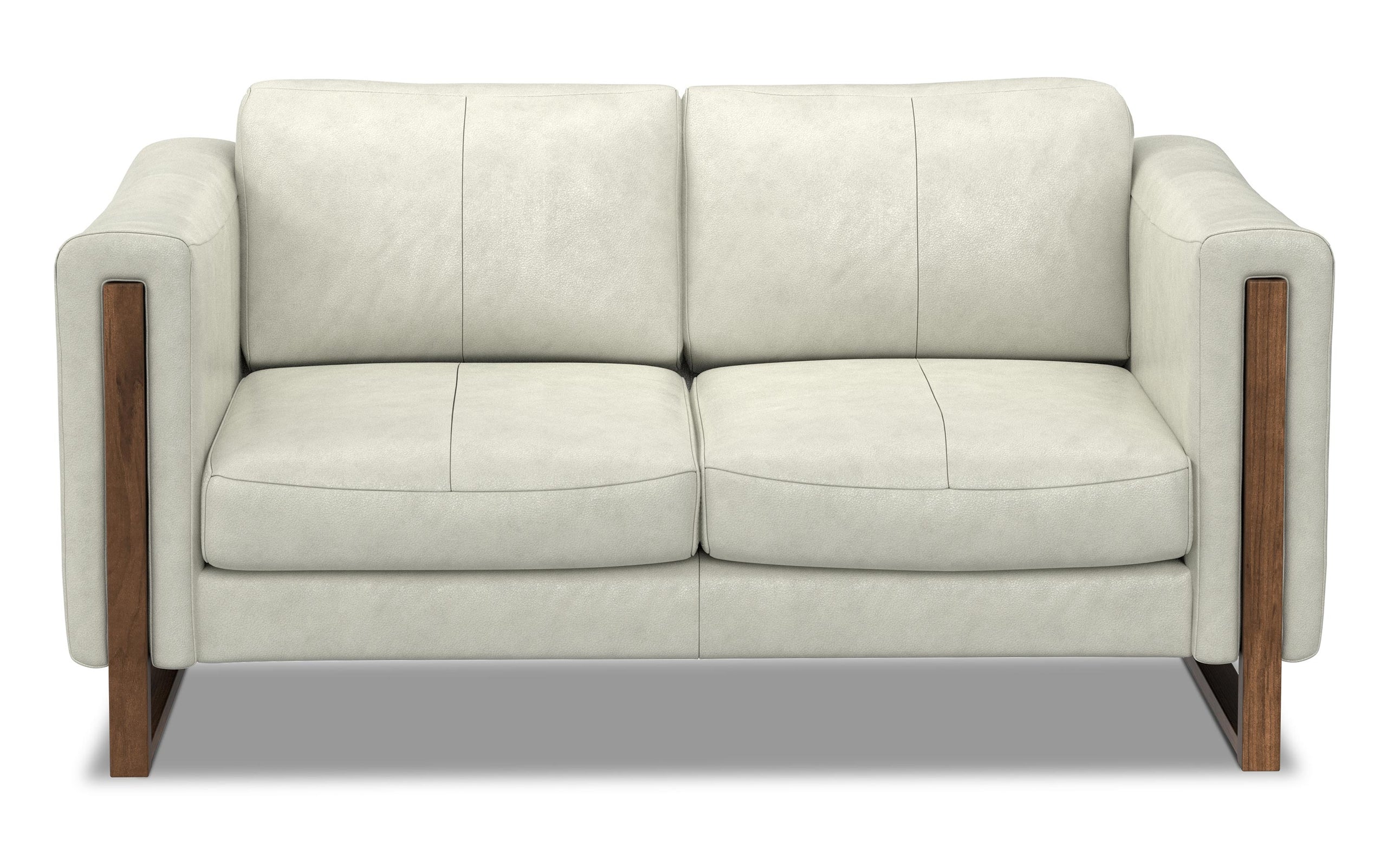 Light Smoke Grey Genuine Leather | Richard 63 inch Loveseat in Genuine Leather