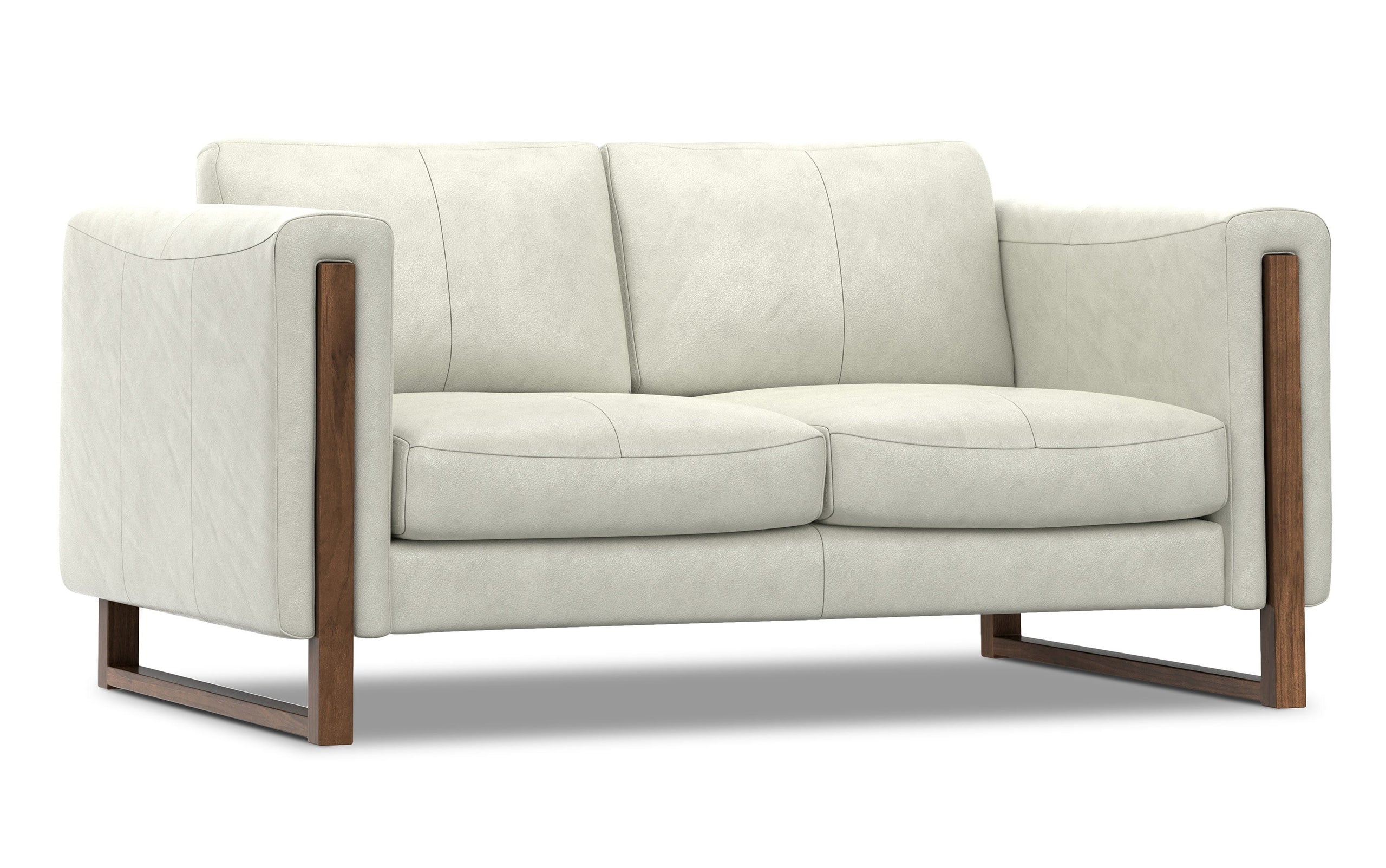 Light Smoke Grey Genuine Leather | Richard 63 inch Loveseat in Genuine Leather