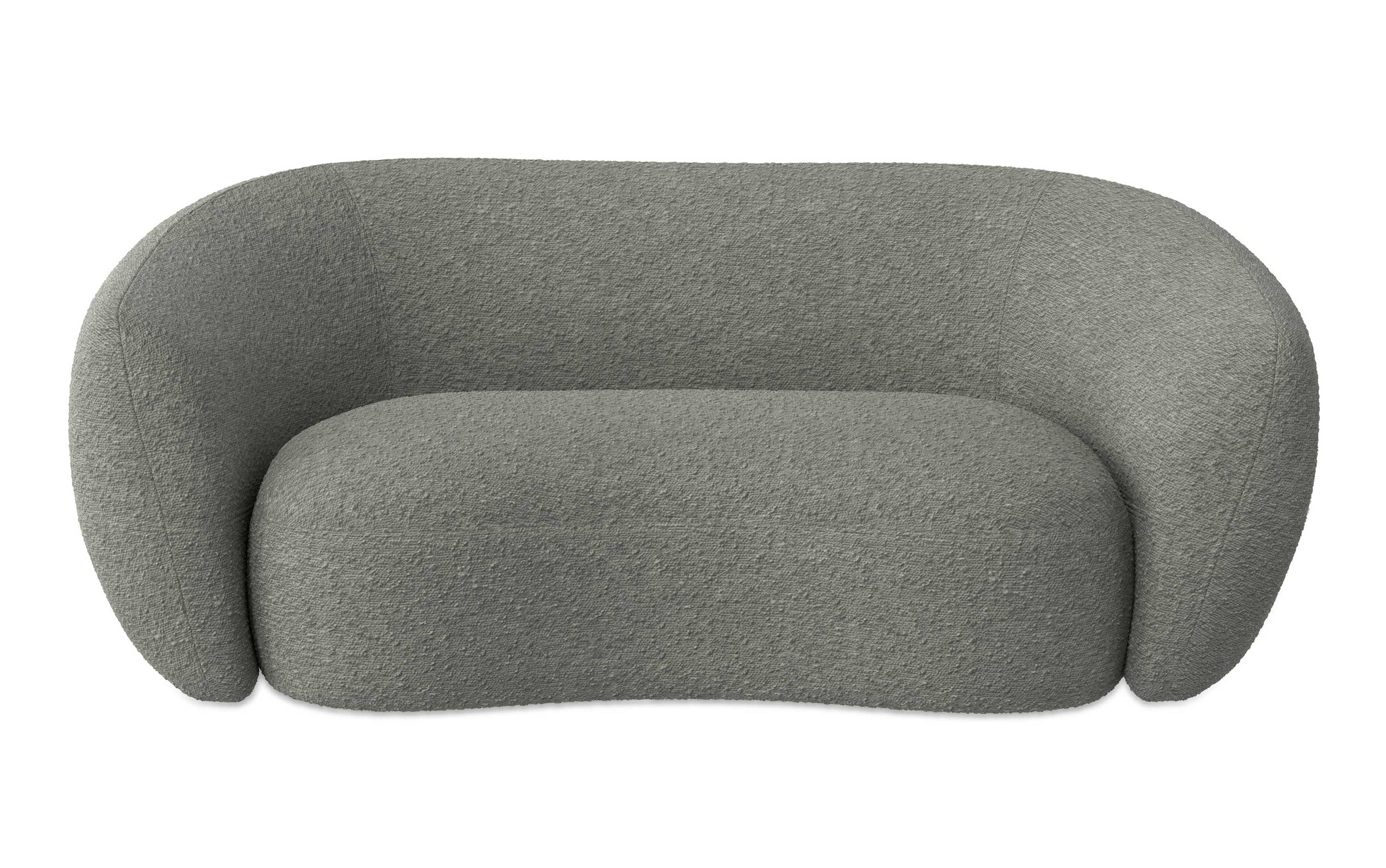 Stone Grey Boucle Performance Fabric | Sherri 69 inch Loveseat in Boucle Performance Fabric