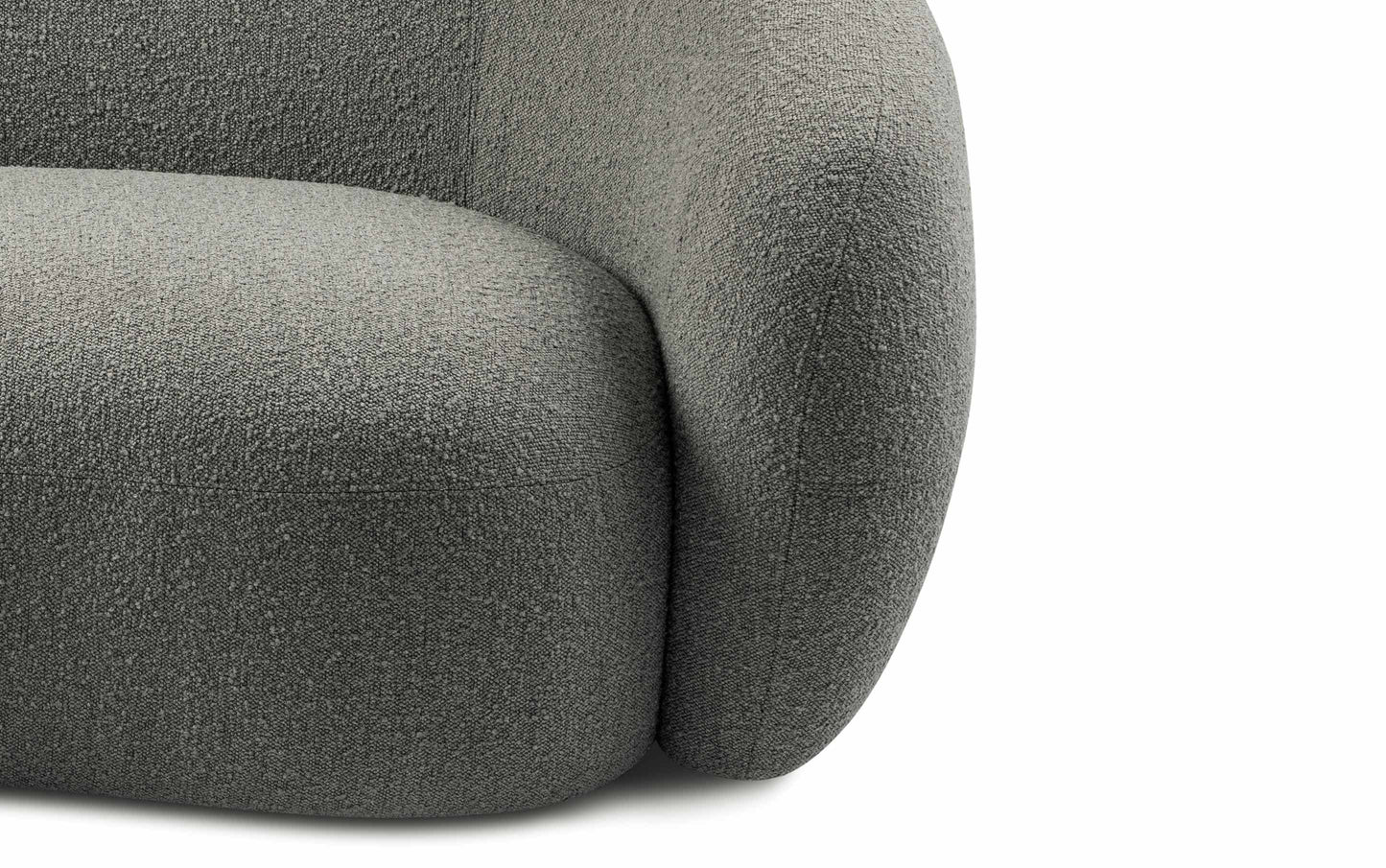 Stone Grey Boucle Performance Fabric | Sherri 69 inch Loveseat in Boucle Performance Fabric