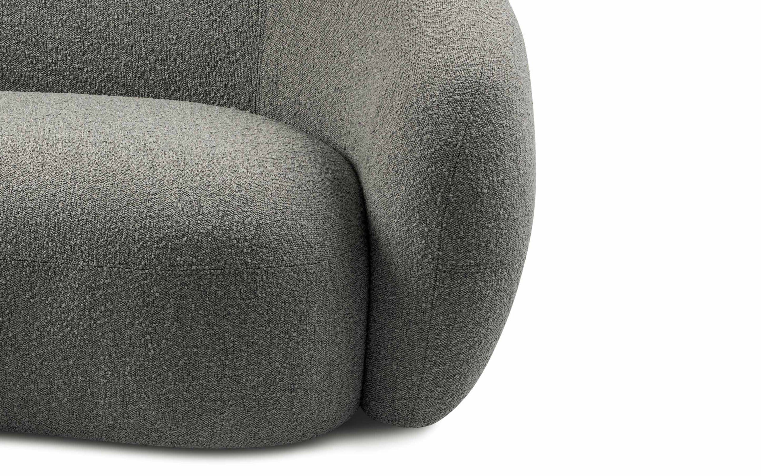 Stone Grey Boucle Performance Fabric | Sherri 69 inch Loveseat in Boucle Performance Fabric
