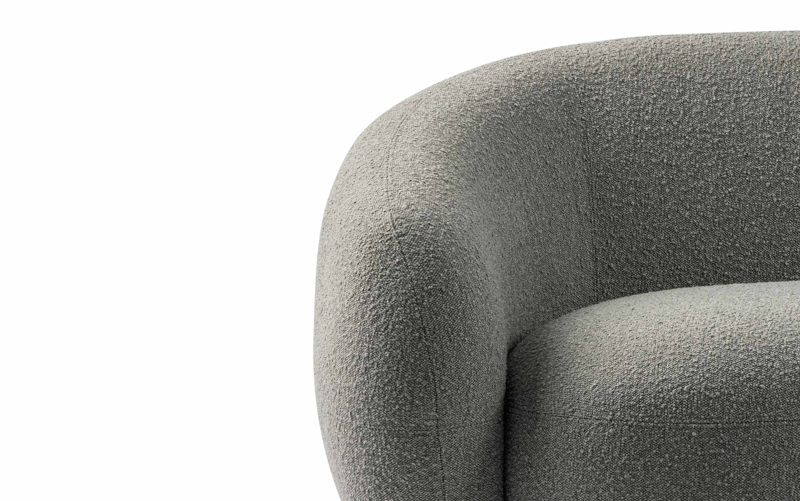 Stone Grey Boucle Performance Fabric | Sherri 69 inch Loveseat in Boucle Performance Fabric