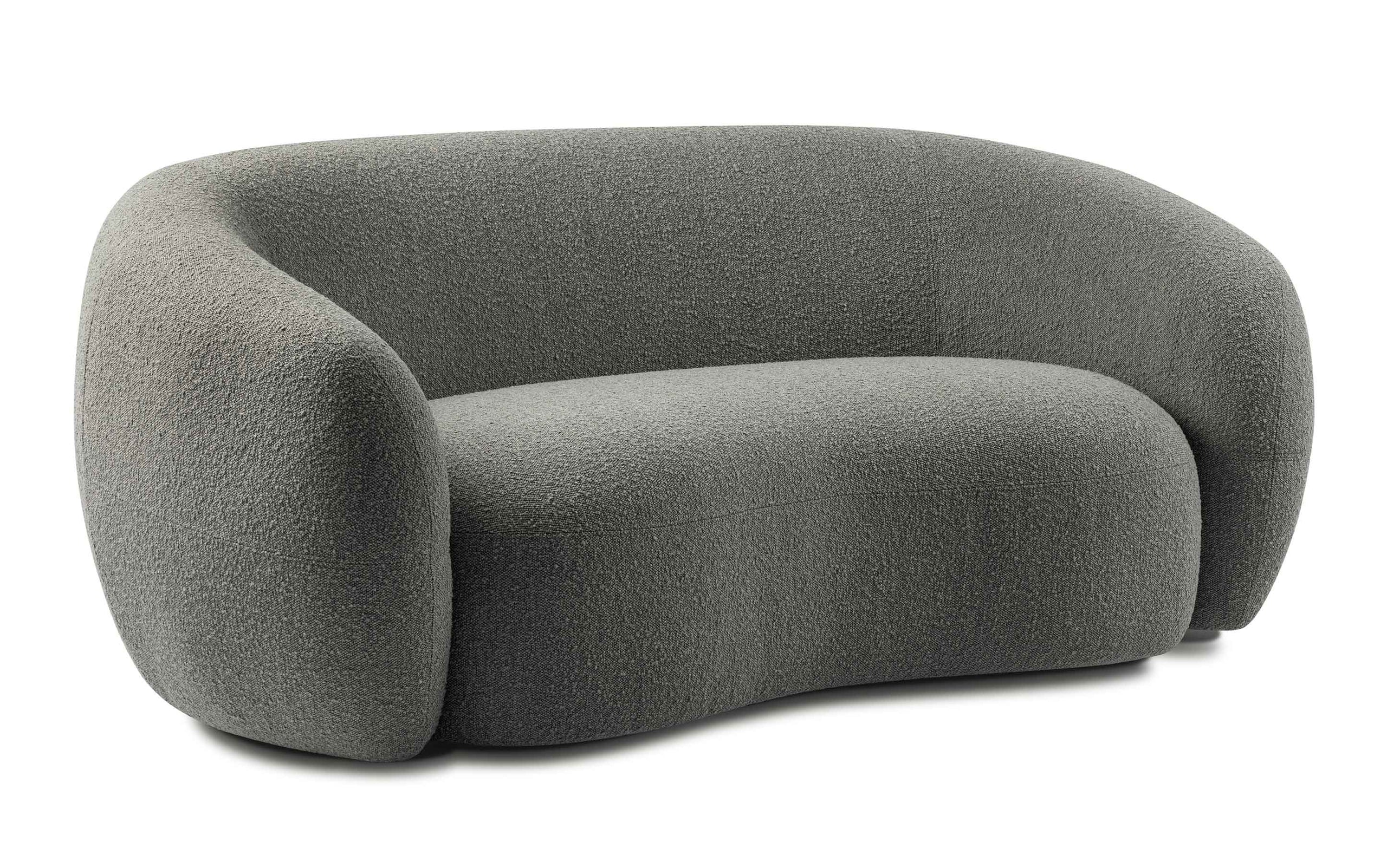 Stone Grey Boucle Performance Fabric | Sherri 69 inch Loveseat in Boucle Performance Fabric