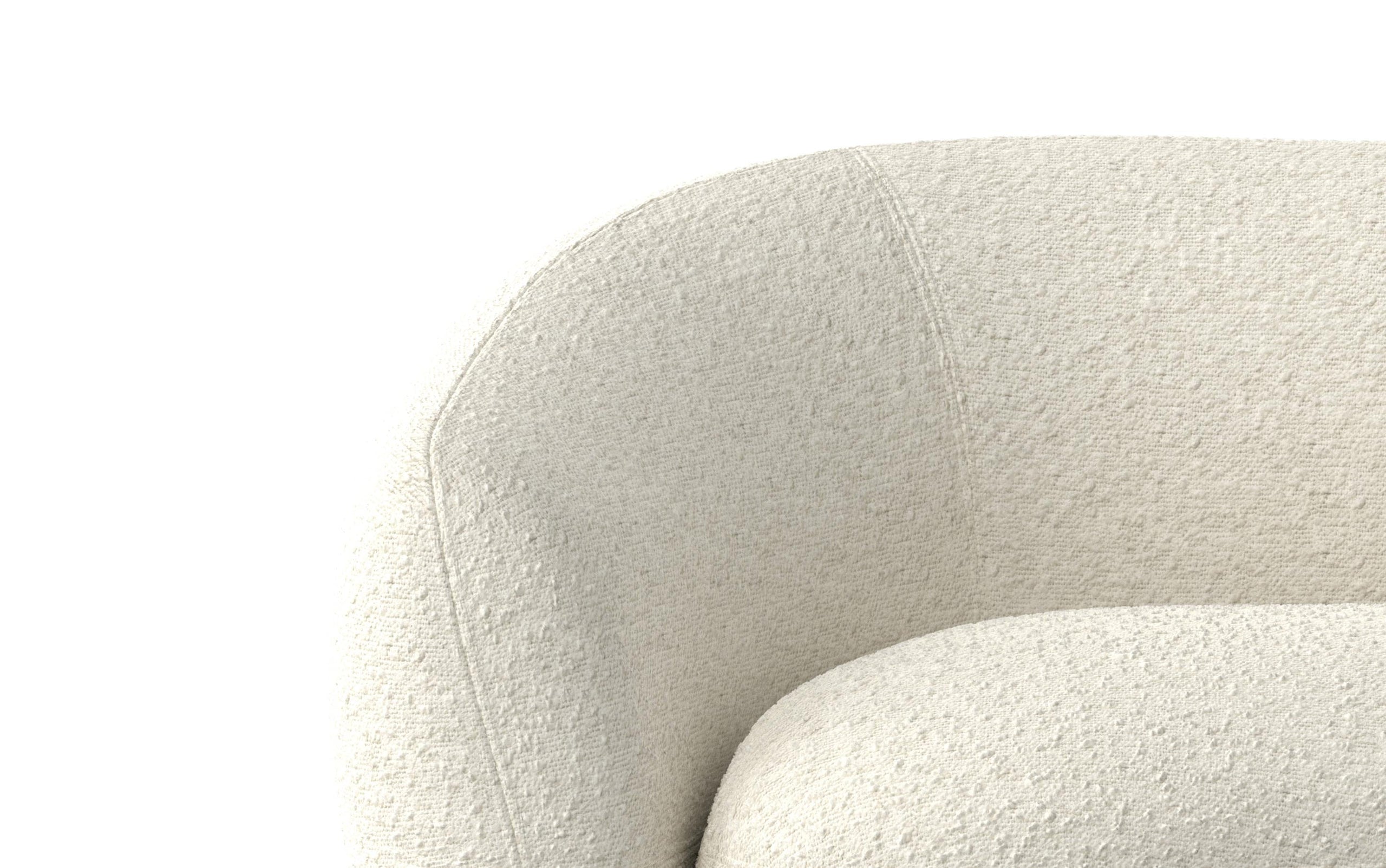 Vanilla Cream Boucle Performance Fabric | Sherri 69 inch Loveseat in Boucle Performance Fabric