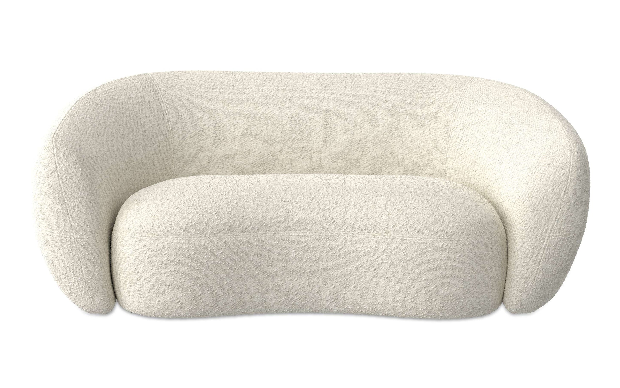 Vanilla Cream Boucle Performance Fabric | Sherri 69 inch Loveseat in Boucle Performance Fabric