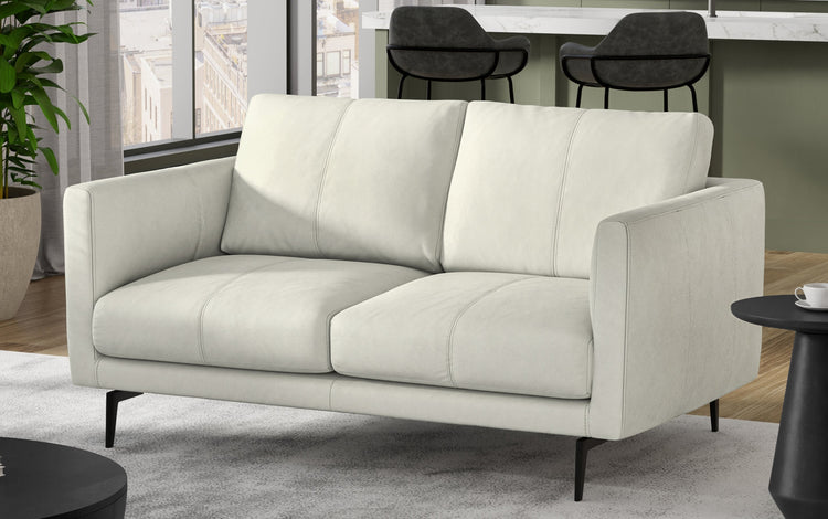 Light smoke Grey Genuine Leather | Stevens 60 inch Loveseat in Genuine Leather