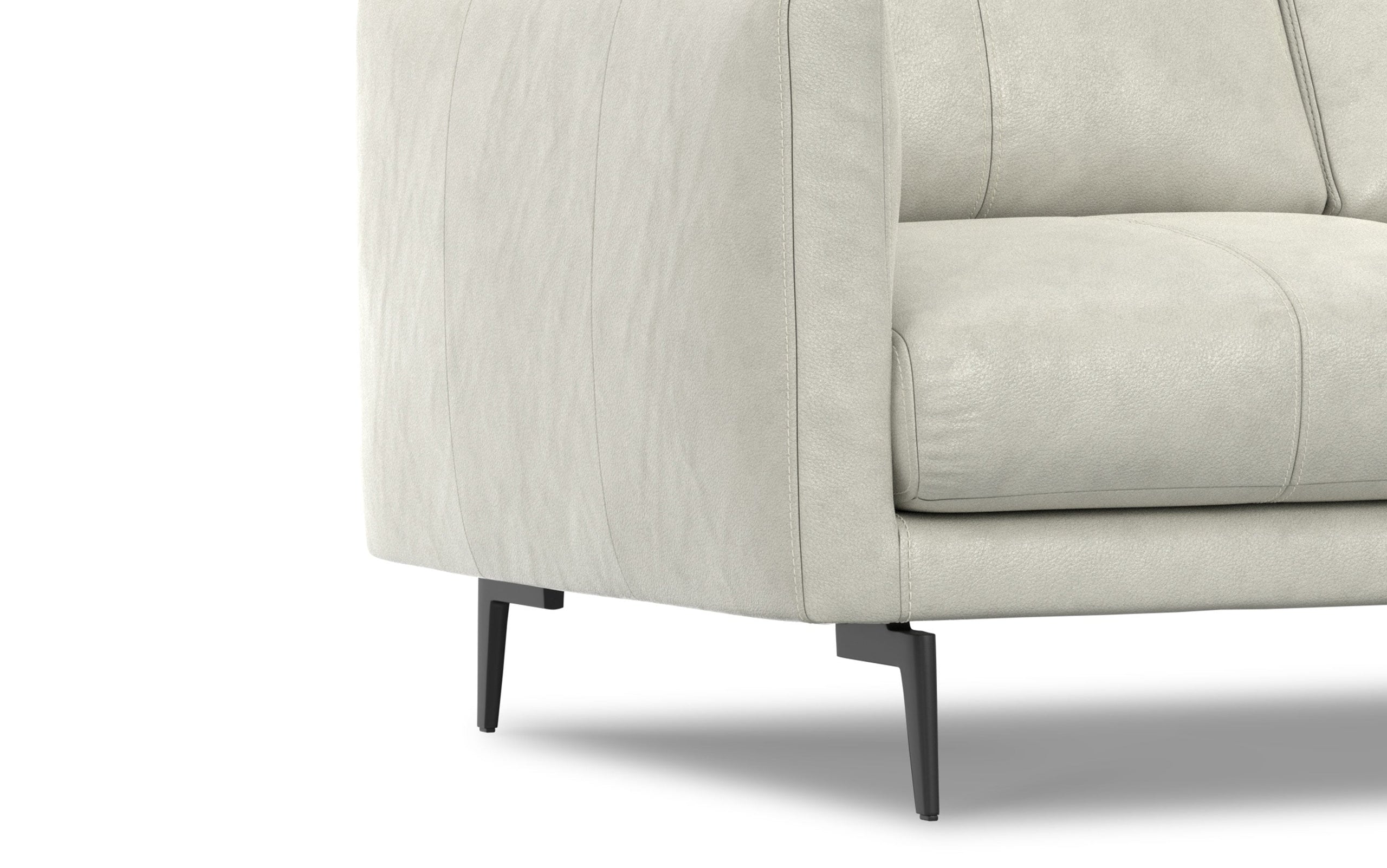 Light smoke Grey Genuine Leather | Stevens 60 inch Loveseat in Genuine Leather