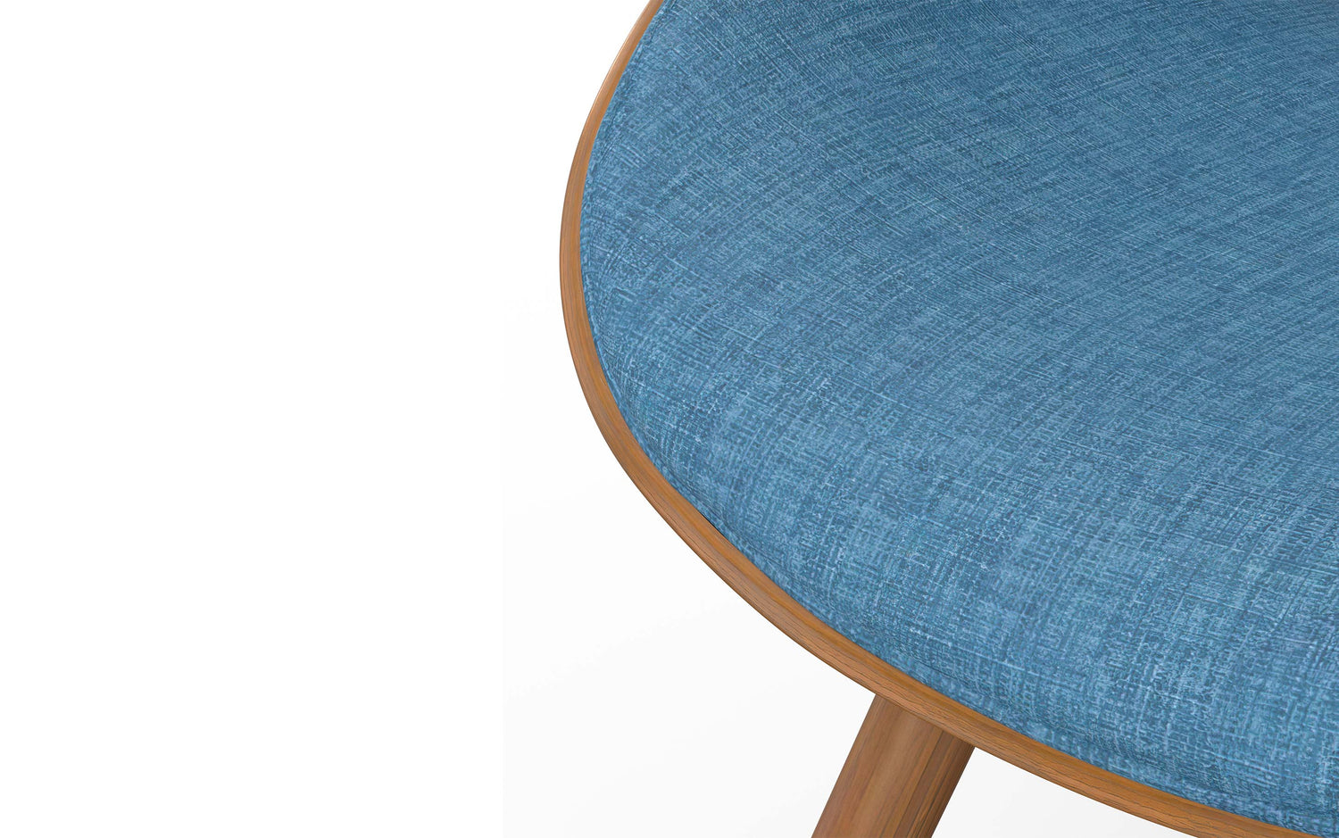 Blue Walnut Linen Style Fabric | Malden Dining Chair with Wood Back