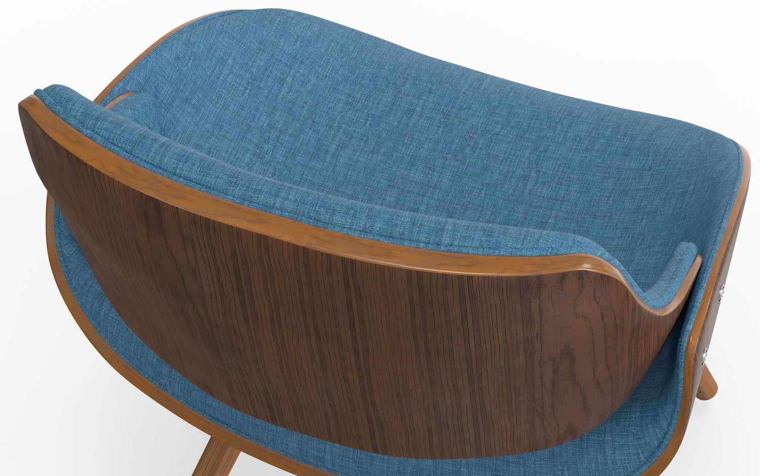 Blue Walnut Linen Style Fabric | Malden Dining Chair with Wood Back