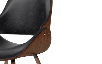 Distressed Black Distressed Vegan Leather | Malden / Watkins 7 Pc Dining Set With Wood Back Chair