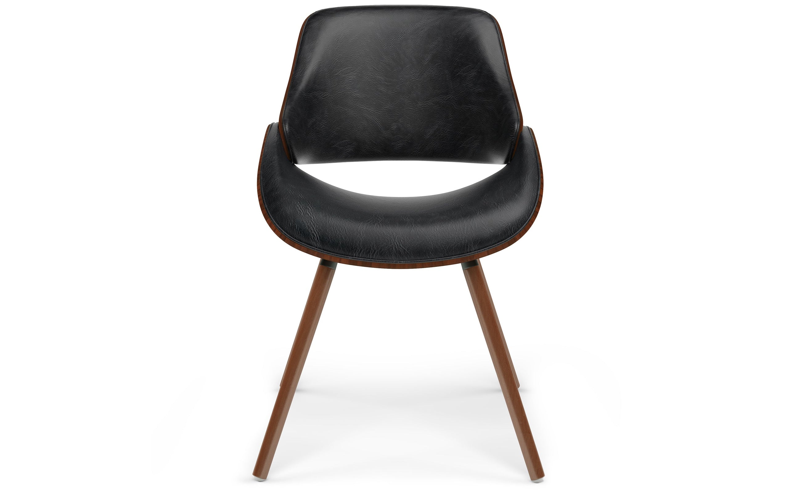 Distressed Black Distressed Vegan Leather | Malden / Draper 5 Pc Dining Set With Wood Back Chair