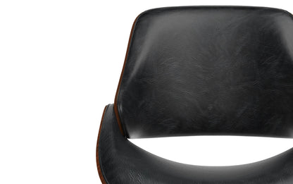 Distressed Black Distressed Vegan Leather | Malden / Draper 5 Pc Dining Set With Wood Back Chair