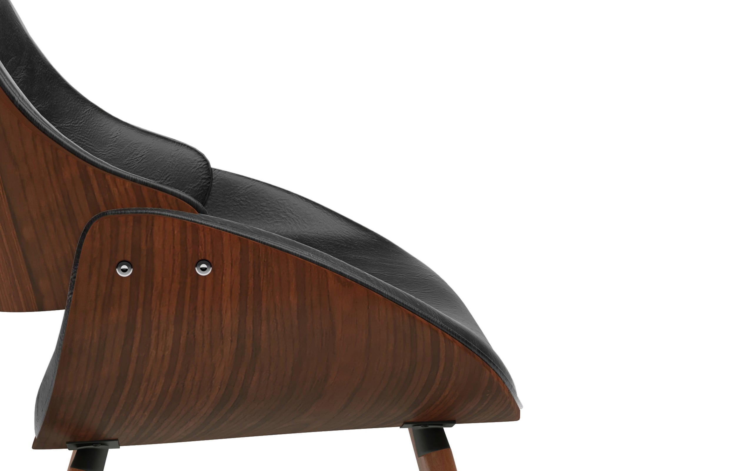 Distressed Black Distressed Vegan Leather | Malden / Watkins 7 Pc Dining Set With Wood Back Chair